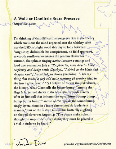 A WALK AT DOOLITTLE STATE PRESERVE by Jordan Dunn