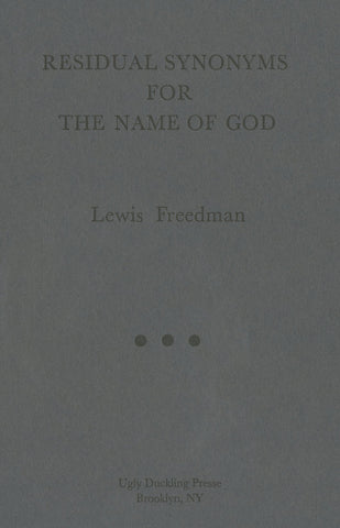 RESIDUAL SYNONYMS FOR THE NAME OF GOD by Lewis Freedman